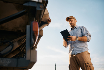 below-view-of-truck-driver-using
